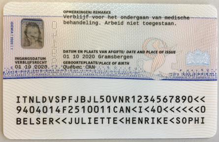 Buy Dutch Residence Permit card