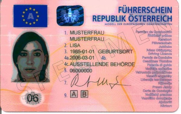 Austria driver's license for sale
