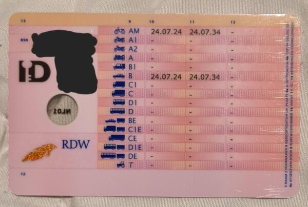 Dutch driver's license for sale