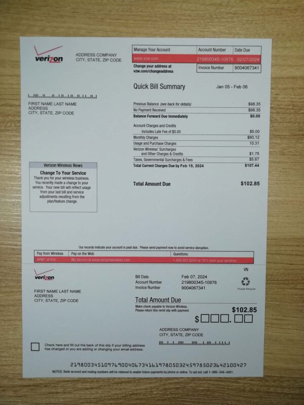 Legit utility bills for sale